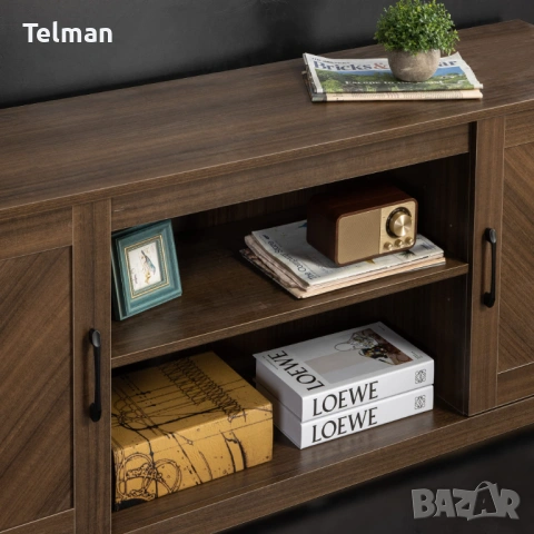 TV шкаф цвят орех с таблени врати, снимка 7 - Шкафове - 53985451