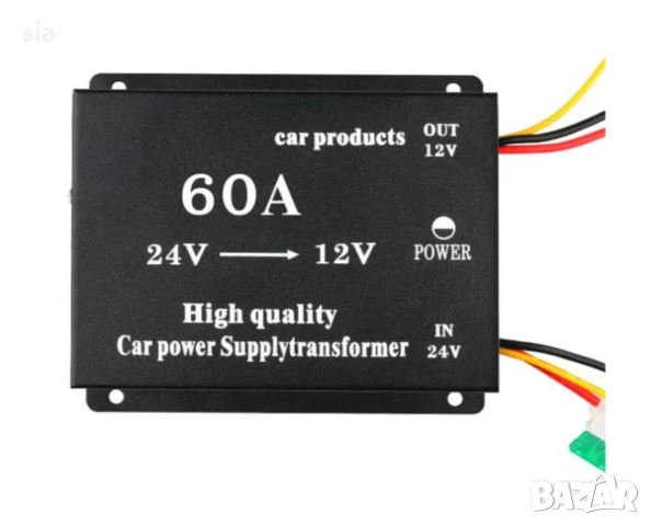 Преобразувател на напрежение 720W, от 24V към 12V, 60A 
