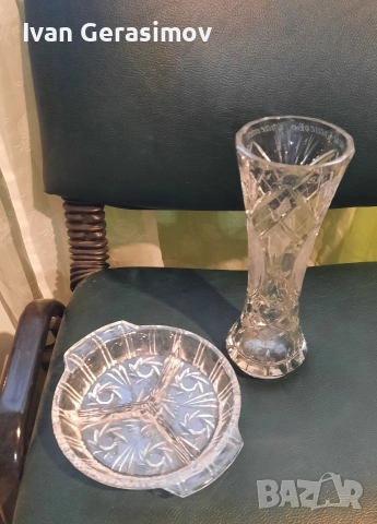 Кристална ваза и чиния за ядки , снимка 4 - Вази - 54273477