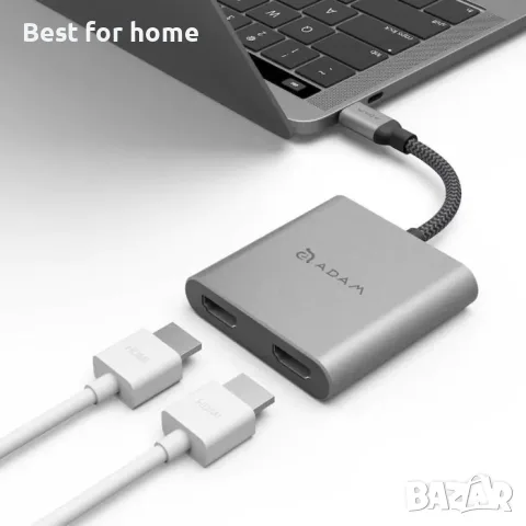 ADAM elements CASA Hub H2 2-в-1 USB-C Dual HDMI MST адаптер за дисплей , снимка 5 - Кабели и адаптери - 55595143