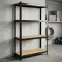 Здрав метален стелаж до 540 кг – Безвинтов гаражен рафт с 4 нива 150x75x30 см, снимка 1