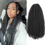 Нова Синтетична Marley Twist коса 24 инча, 6 пакета, черна, афро плитки за жени прическа, снимка 1