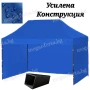 Шатра Хармоника 3х4.50 –23кг с Три Страници и Синьо Гумирано Покривало, снимка 6