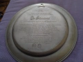 Per Silbersdumied Traditionelles Handwerk 95%zinn vintage 1989г.калаена немска чиния фи 215мм, снимка 6
