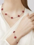 Van Cleef & Arpels VCA 5 Motifs Silver Red Carnelian Vintage Alhambra Дамска Гривна, снимка 9