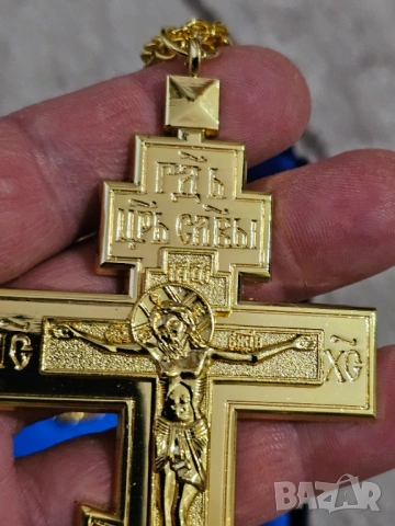 Златист православен нагръден кръст  ортодоксален нагръден кръст свещеннически кръст за богослужения, снимка 3 - Антикварни и старинни предмети - 54206531