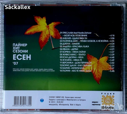 Пайнер хит сезони есен 2007, снимка 3 - CD дискове - 54902703