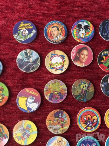 класически тапи или фишки от 90-те години, често наричани „pogs“, снимка 3 - Колекции - 55275802