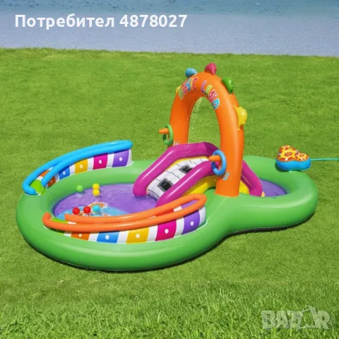 Надуваем детски воден парк с пързалка, фонтан и музикални игри – 295 x 190 x 137 см, снимка 6 - Надуваеми играчки - 55361007