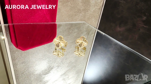 Van Cleef & Arpels VCA Gold Clear Vintage Alhambra Clips Clover Дамски Обеци, снимка 4 - Обеци - 54603212