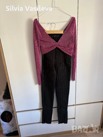 Дамска къса блузка Bershka, снимка 4 - Корсети, бюстиета, топове - 54318854