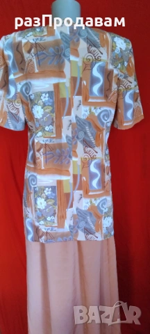 Дамски Костюм-L - XL/ Комплект- Пролет- Лято- немачкаема материя с перлени копчета, снимка 6 - Костюми - 54614058