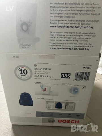 Прахосмукачка Bosch BGL2UB110, Филтър Мicro, Син, снимка 8 - Прахосмукачки - 54897081