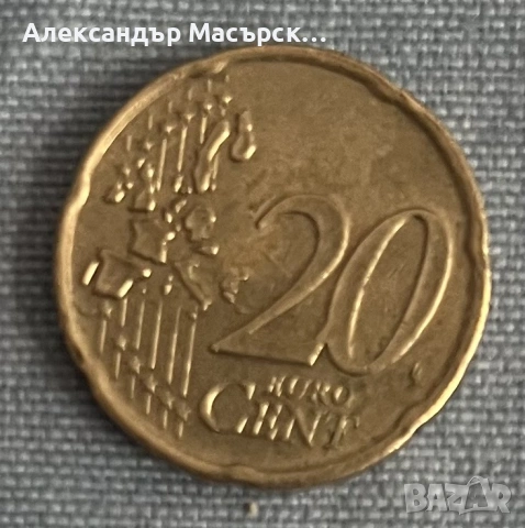 🇳🇱 Нидерландия 20 Евроцента, 2001 г. • Кралица Беатрикс, снимка 2 - Нумизматика и бонистика - 54683493