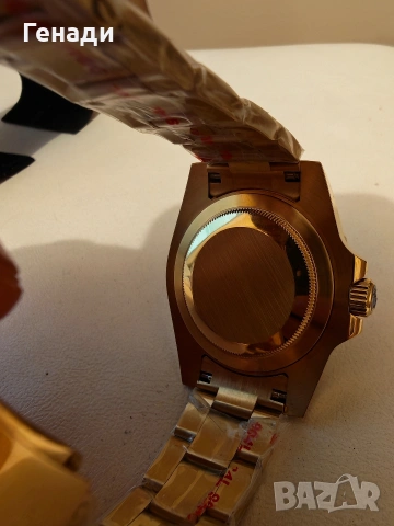 Мъжки часовник Submariner Gold / Black – Автоматик, снимка 5 - Мъжки - 55003654