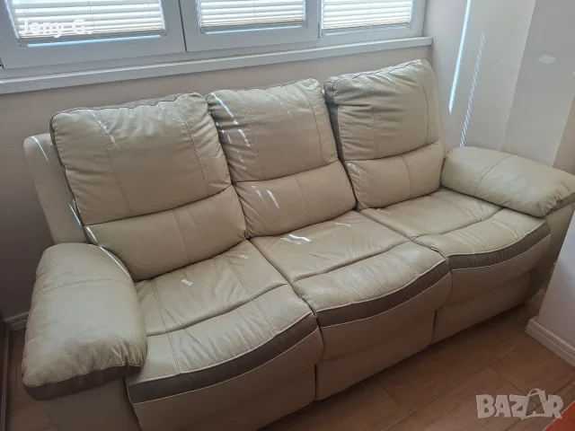 Кожен диван с функция релакс, снимка 2 - Дивани и мека мебел - 55315914