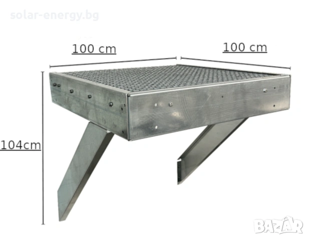 Метална площадка за стълби 100x100 см | Поцинкована | С или без парапети, снимка 5 - Други - 54236099