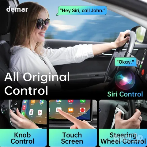 Wi‑Fi/Bluetooth CarPlay адаптер (wireless), SAРPLAY – Plug & Play, снимка 5 - Аксесоари и консумативи - 55664058