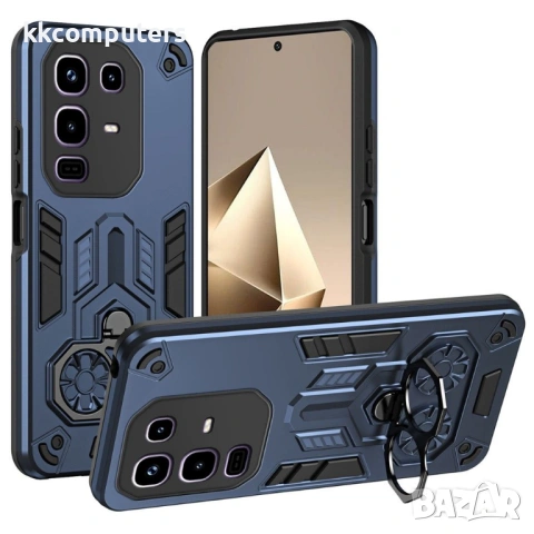 Удароустойчив Калъф за Infinix Note 50 Pro 4G със Стойка Ring Holder и Протектор – 2 цвята, снимка 2 - Резервни части за телефони - 54640870