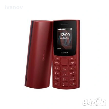 Мобилен телефон Nokia 105, Dual SIM, червен, 1.77'', 78.7гр