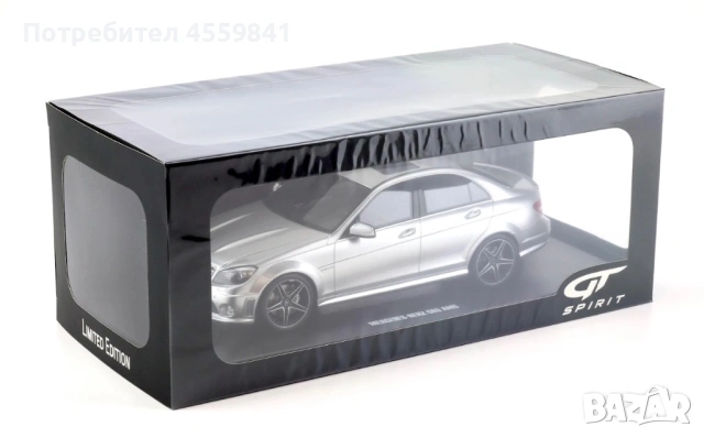 НОВ 1:18 Mercedes-Benz C 63 AMG W204 GT Spirit Limousine Iridium Silver 2007, снимка 4 - Колекции - 54905291
