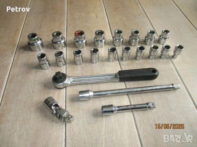 HEYCO - 50-12/50-00-7 - MADE IN GERMANY - 1/2" PROFI тресчотка, вложки 10-32mm, удължители -Нов Внос