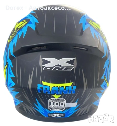 Каска с визьор X-ONE за мотор, скутер, ATV - черно-синя - М и L, снимка 7 - Аксесоари и консумативи - 54184334