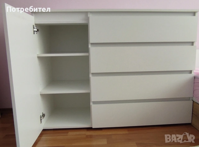 Скрин / комод с 4 чекмеджета и врата, снимка 2 - Скринове - 54835378