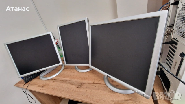 Комплект 3 бр. Монитори DELL 1905FP – Неостаряваща класика с PVA матрица, снимка 3 - Монитори - 54659802