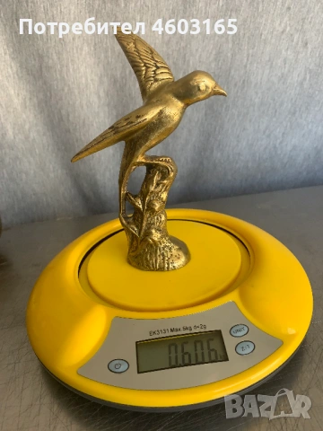 месингова скулптура на птица, снимка 4 - Антикварни и старинни предмети - 54321523