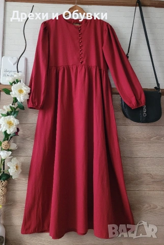 Нова дълга червена рокля 