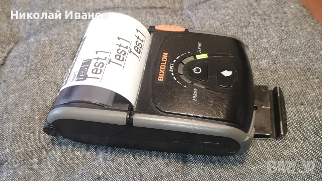 Мобилен принтер (баркодове, QR, етикети, цени) Bixolon SPP-R200III + зарядно, снимка 6 - Принтери, копири, скенери - 55475372