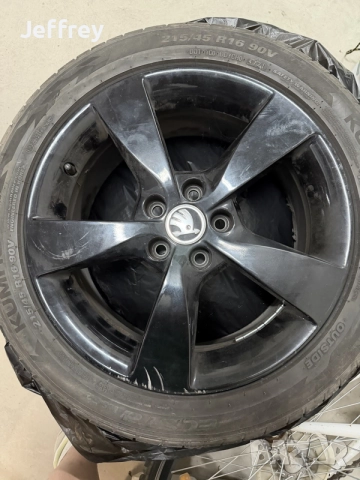Оригинални алуминиеви джанти Skoda Rapid 16” + 3 гуми Kumho | 7J ET46, снимка 6 - Гуми и джанти - 55327496