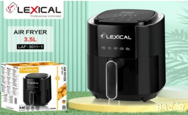 Фритюрник с горещ въздух Lexical Airfryer LAF-3011-1/2 1200W 3.5L бял/черен, снимка 5 - Фритюрници - 54681913