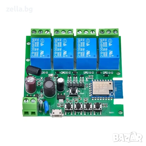 Интелигентно WiFi реле с 4 канала Tuya 220V, 2000W/канал, гласов контрол Alexa – за гаражни 10312, снимка 6 - Друга електроника - 54663384