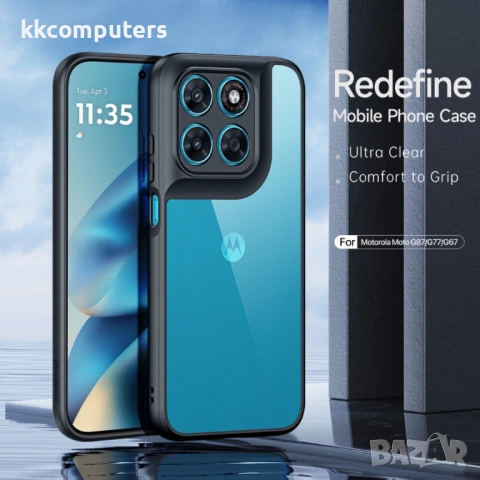 Прозрачен Калъф за Motorola Moto G77 5G / G67 5G / G87 5G DUX DUCIS Aimo Series с Протектор – Черен, снимка 2 - Калъфи, кейсове - 54697627