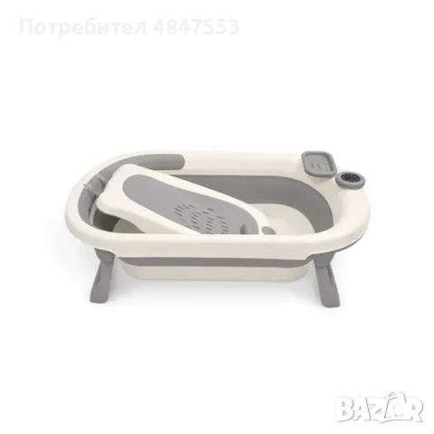 Сгъваема бебешка вана 7 в 1 с термометър и подложка, снимка 3 - За банята - 55580554