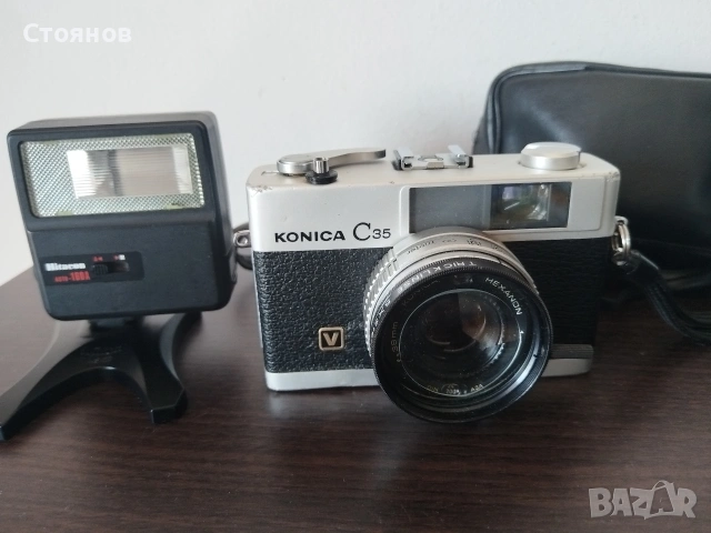 Камери Konica C35V,Cosina 35 Compact E,RICOH 500G,YASHICA 35 ME Japan, снимка 14 - Фотоапарати - 53614718