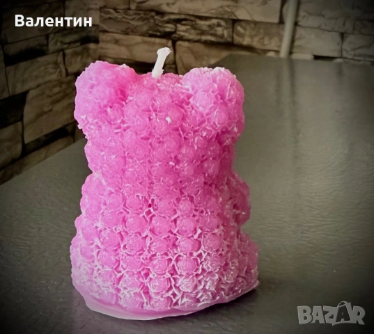 Ръчно изработени свещи - рози , мече , сърце , снимка 7 - Други - 54386521