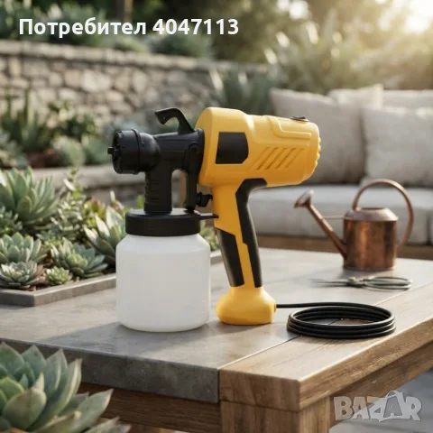 Електрически пистолет за боядисване 400W с резервоар 800 мл – Регулируемо пръскане за стени, мебели,, снимка 3 - Други инструменти - 55335351