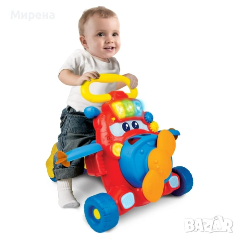 Многофункционален музикален уокър 2 в 1 - самолет за бутане и за прохождане, снимка 2 - Проходилки - 54354493
