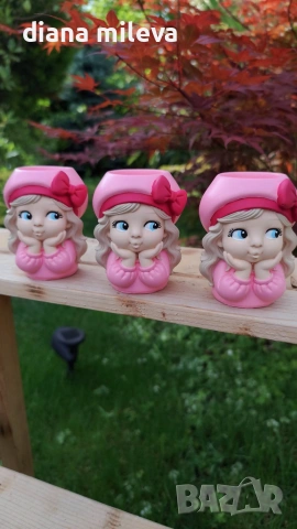 Малки сладки кукли кашпи!!, снимка 4 - Декорация за дома - 54981149