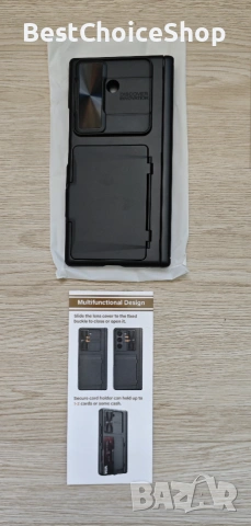 Калъф за Samsung Galaxy Z Fold 7 с отделение за карти протектор екран и панта удароустойчив, снимка 3 - Калъфи, кейсове - 55166360