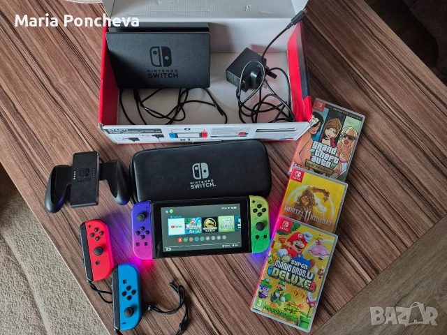Nintendo Switch пълен комплект +игри, снимка 6 - Nintendo конзоли - 54922356