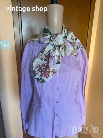 Копринен шал с флорален десен, снимка 4 - Шалове - 54138899