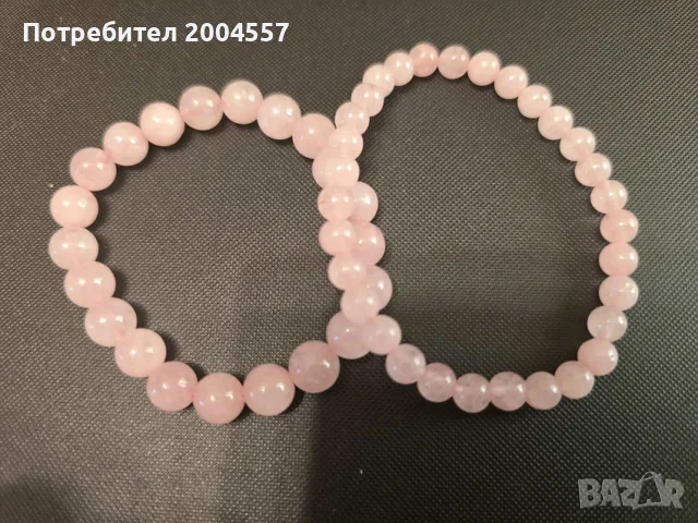Нежни гривни от естествен Розов кварц + ПОДАРЪК