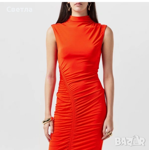 Червена рокля,S/M, Ted Baker/London. Нова, снимка 3 - Рокли - 54946082