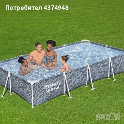 BESTWAY Steel Pro басейн 366x201x66 см с филтърна помпа - 4000 л капацитет, бърз монтаж и здрава мет, снимка 2 - Други стоки за дома - 55013061