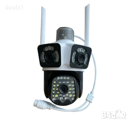 Триобективна 12MP WiFi IP Камера 50 Диода Двупосочно аудио Цветно нощно виждане iCSee APP, снимка 2 - IP камери - 46588354