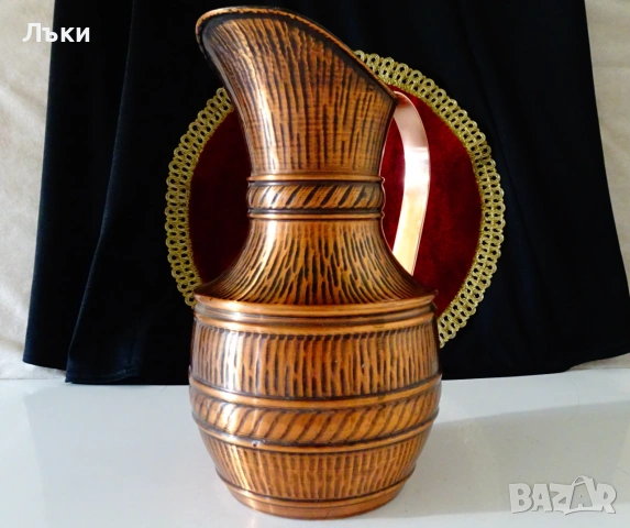 Медна кана чиста мед 2,5 л.,неползвана. , снимка 2 - Антикварни и старинни предмети - 55192341